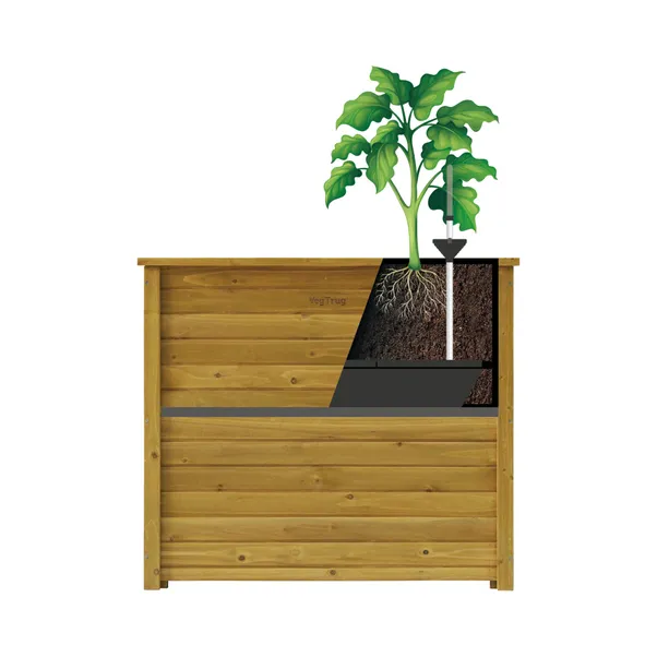 Wooden Rectangle Planter Tall - Natural (FSC 100%) - Image 3