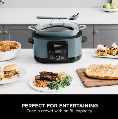NINJA Food Cooker 8-in-1 Slow Cooker 8L - Sea Salt Grey - Image 2