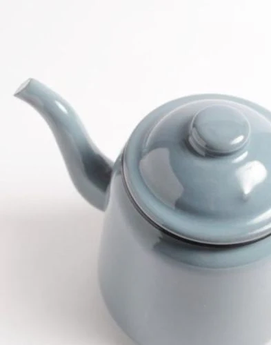 Enamel Teapot 14cm - Grey - Image 2