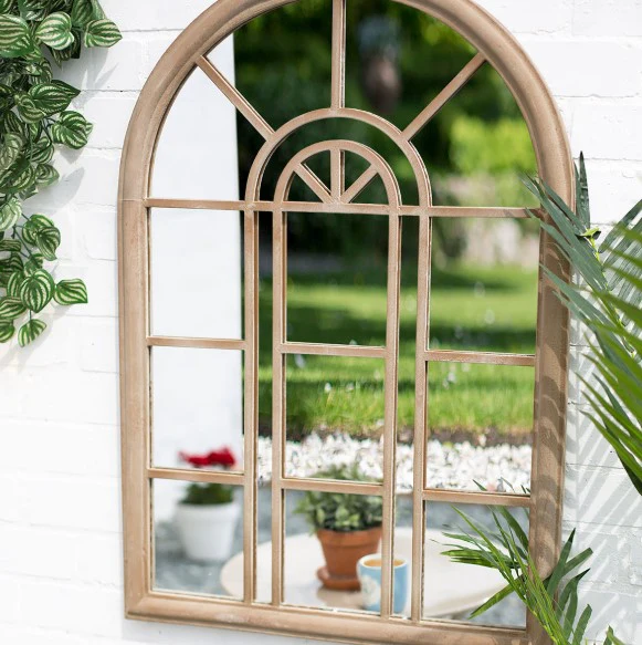 A & W Rounded Arch Garden Mirror