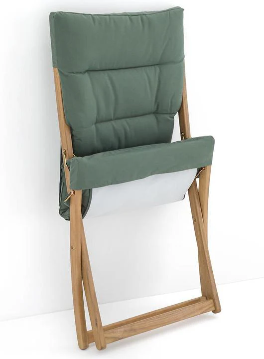 Acacia Wooden Folding Lounge Chair with Cushion - Image 3