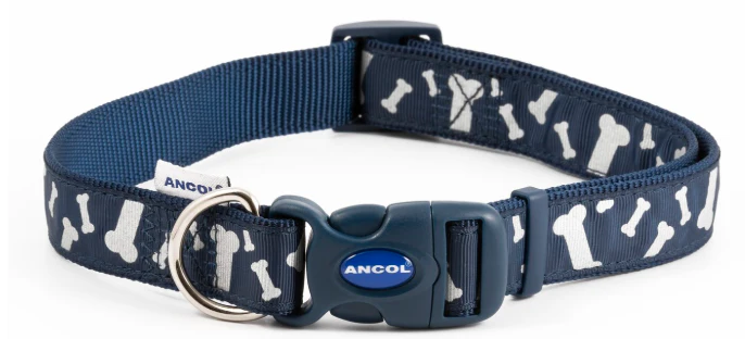 Ancol Bones Reflective Adjustable Collar Blue - Image 2
