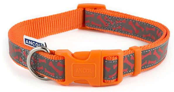 Ancol Reflective Bone Collar Orange - Image 2