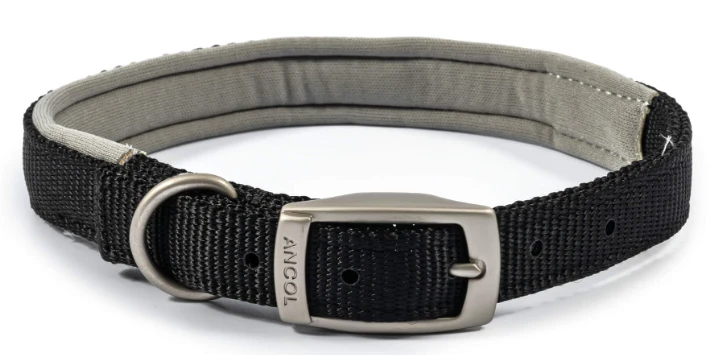 Ancol Viva Air Cushion Padded Nylon Dog Collar Black
