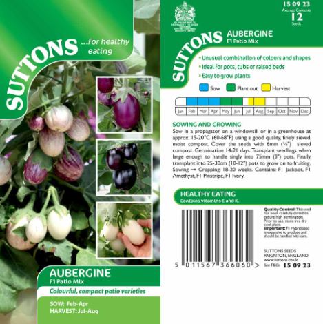 Aubergine 'Patio Mix' - Seeds - Image 4
