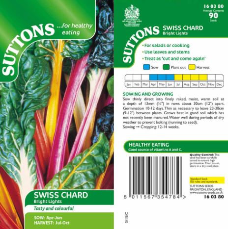 Beet (Leaf) 'Bright Lights' - Seeds - Image 2
