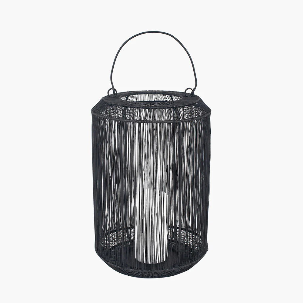 Black Metal Wire Lantern Medium - Image 3