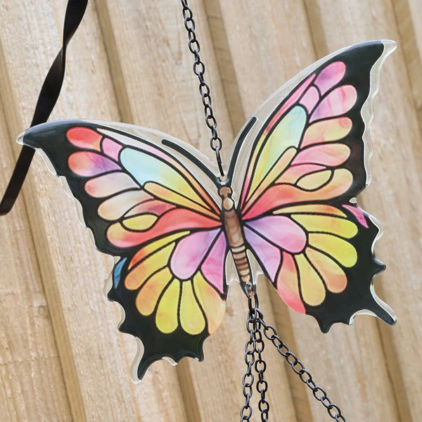 Butterfly Wind Chime 23x78cm 2 Assorted - Image 2