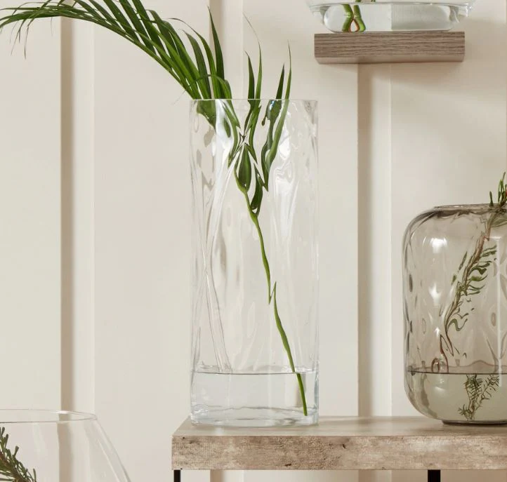Clear Glass Optic Vase Large
