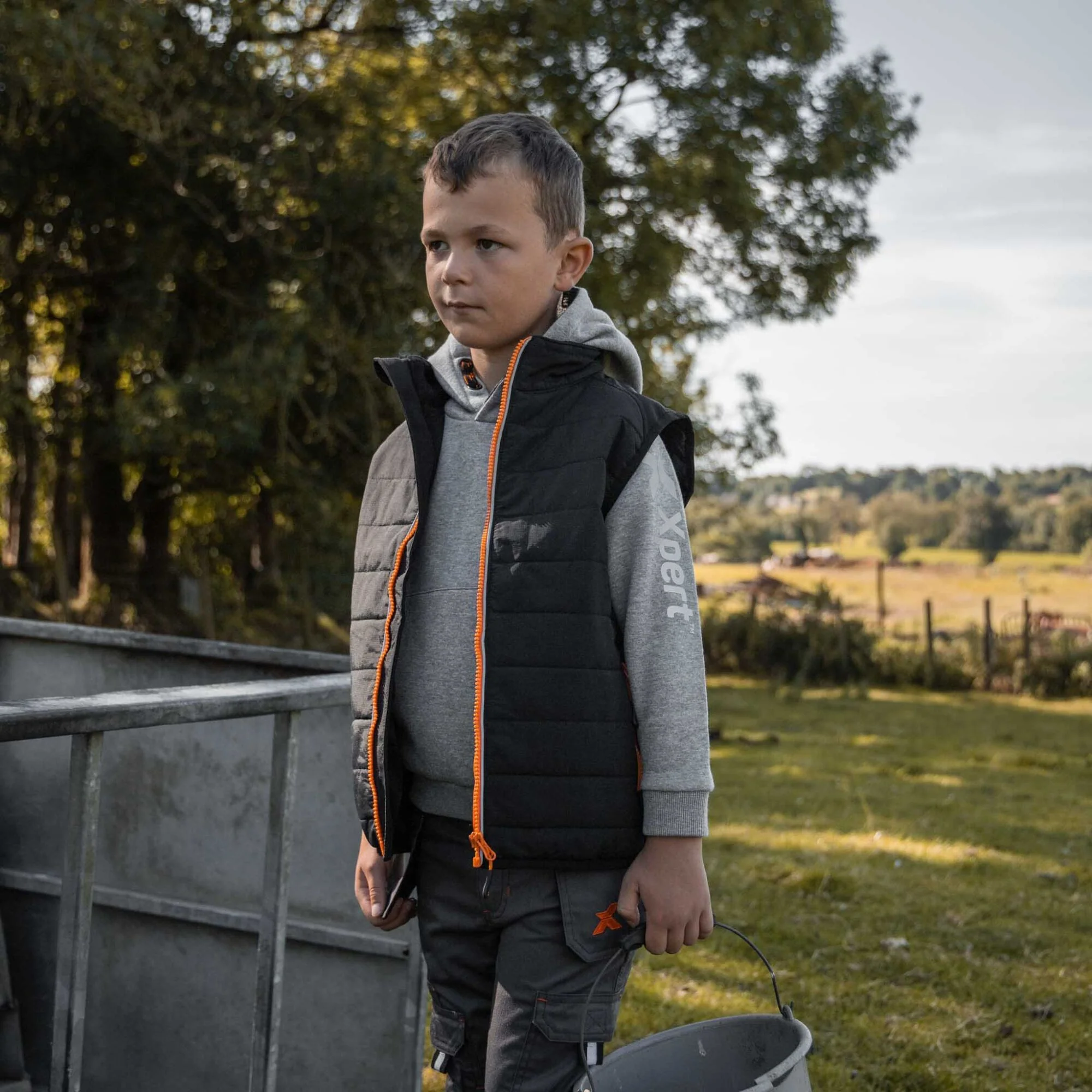 Xpert Pro Junior Ripstop Panelled Bodywarmer - Black - Image 3