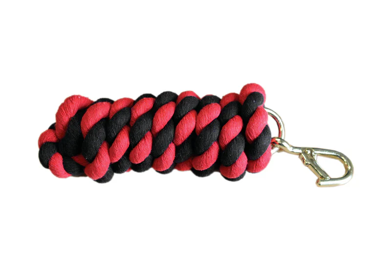 COTTON WALSALL CLIP LEADROPE RED/BLACK