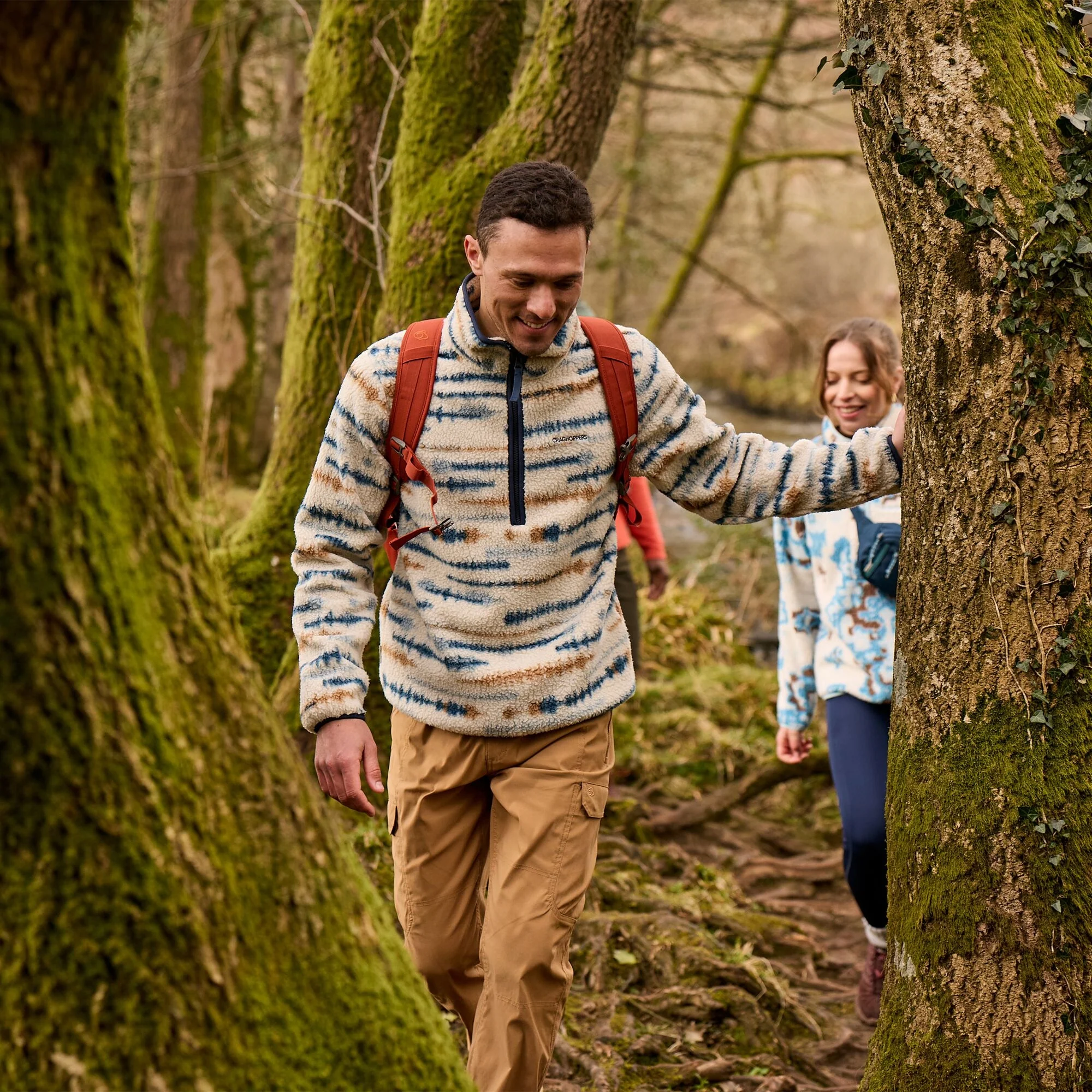 Craghoppers Rawthey Half Zip Fleece - Ecru Print - Image 3