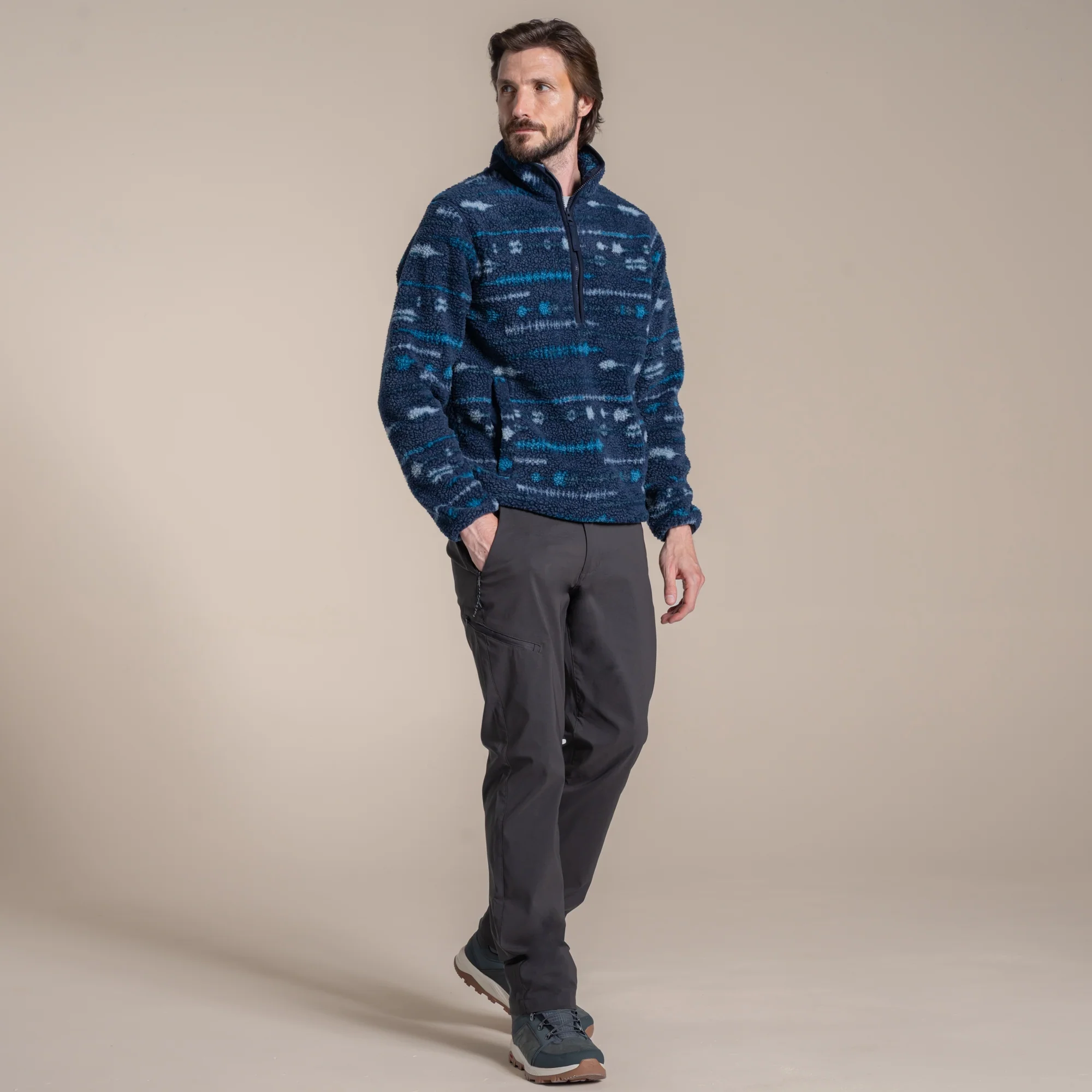 Craghoppers Rawthey Half Zip Fleece | Blue Navy Print - Image 3