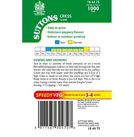 Cress 'Greek' - Speedy Veg Seeds - Image 3