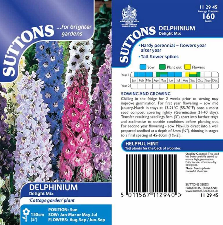 Delphinium 'Delight Mix' - Seeds - Image 2