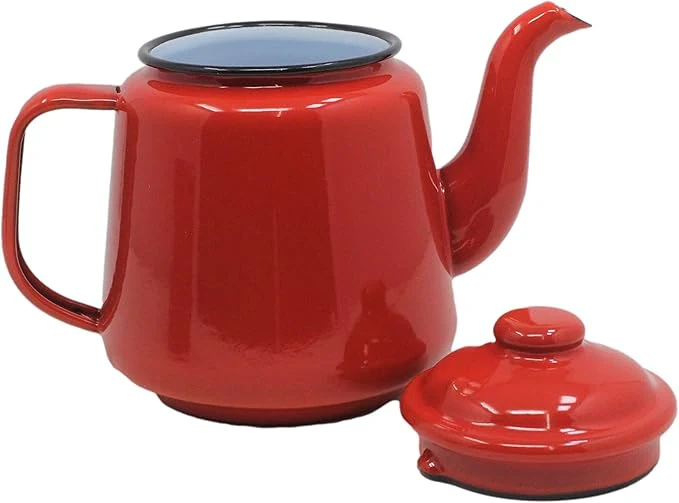 Enamel Teapot 14cm - Red - Image 2