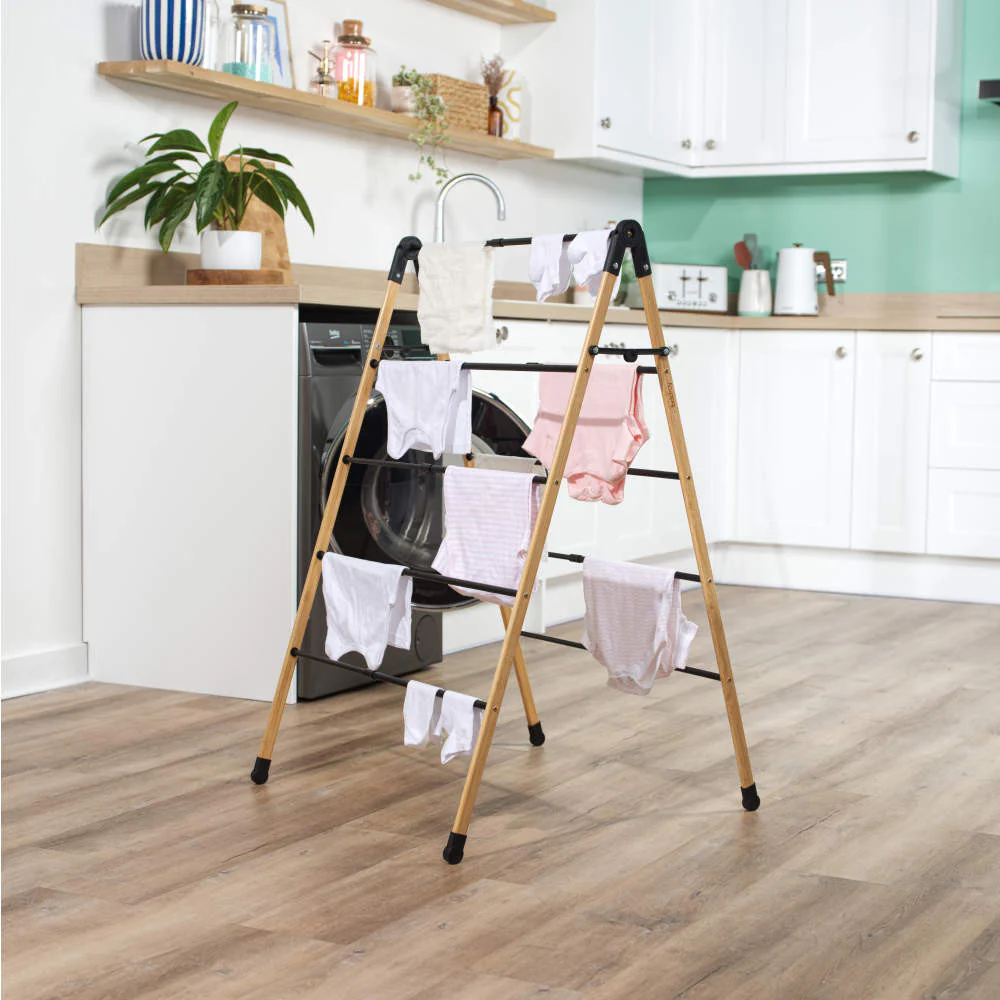Extendable Bamboo 4 Tier Clothes Ladder - 6m - Image 3