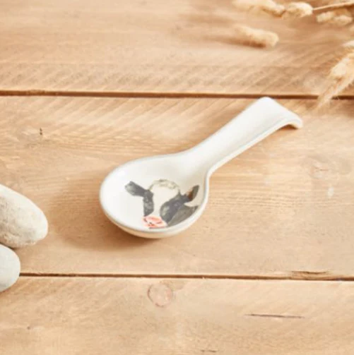 Friesian Cow Spoon Rest White & Greyscale