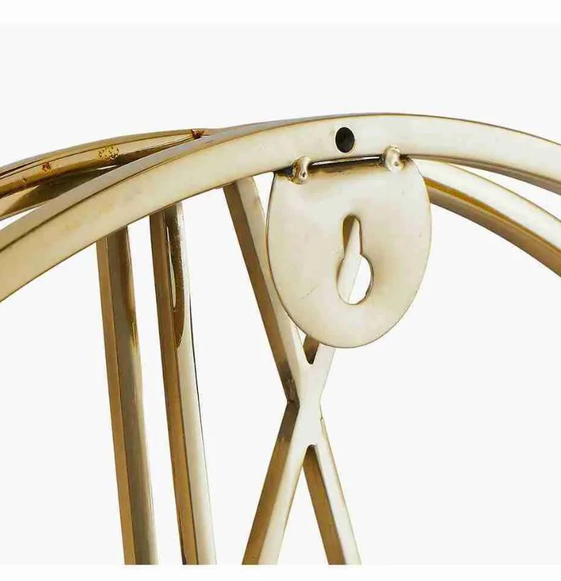 Gold Metal Double Framed Round Wall Clock - Image 5