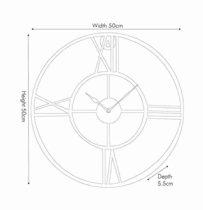 Gold Metal Double Framed Round Wall Clock - Image 7