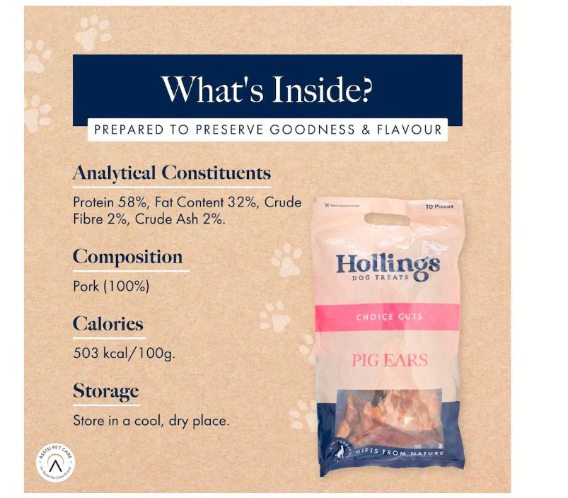 Hollings Pig Ears Natural Dog Treats 2pk - Image 2