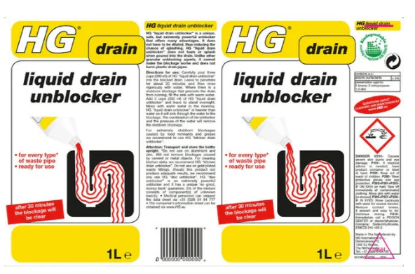 HG Liquid Drain Unblocker 1L - Image 2
