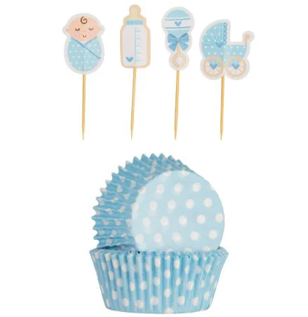 Mason Cash Vintage Baby Boy Cupcake Cases and Toppers 48 PC - Image 2