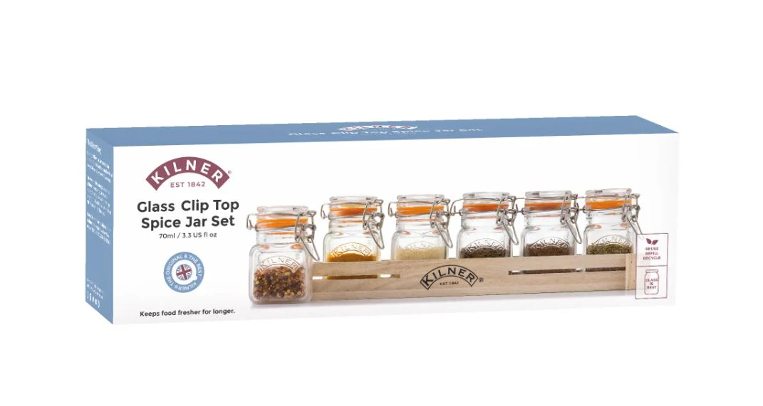 Kilner Glass Clip Top Spice Jar Set - Image 3