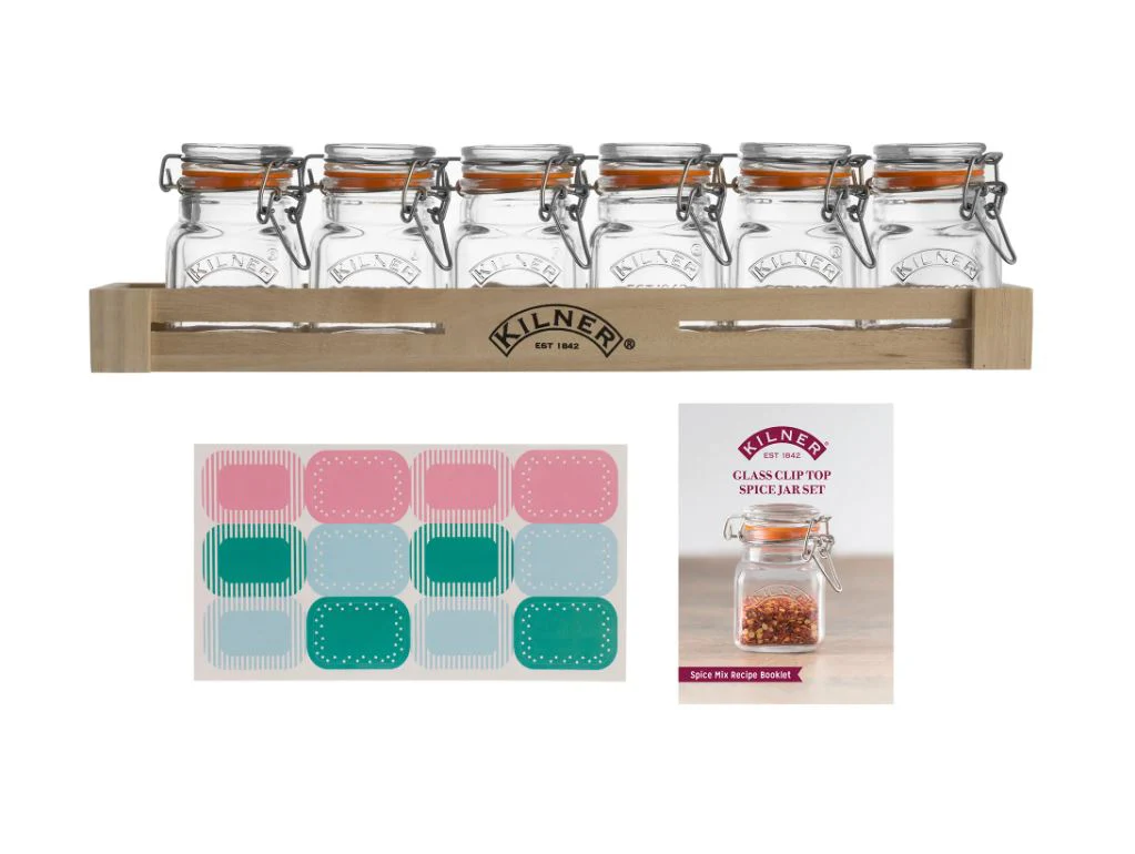 Kilner Glass Clip Top Spice Jar Set - Image 4