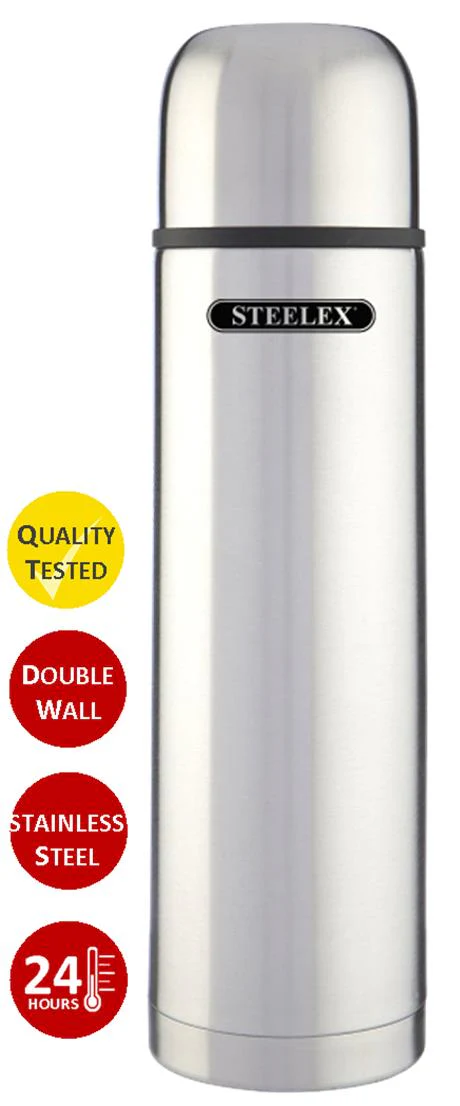 Steelex 1lt Stainless Steel Bullet Flask