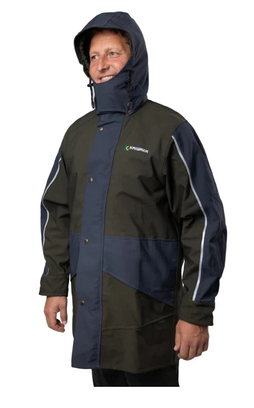 Kaiwaka Stormforce Waterproof Parka Jacket - Navy & Green - Image 2