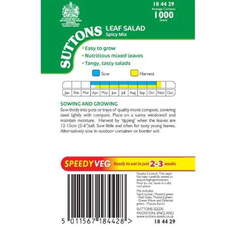 Leaf Salad 'Spicy Mix' - Speedy Veg Seeds - Image 3