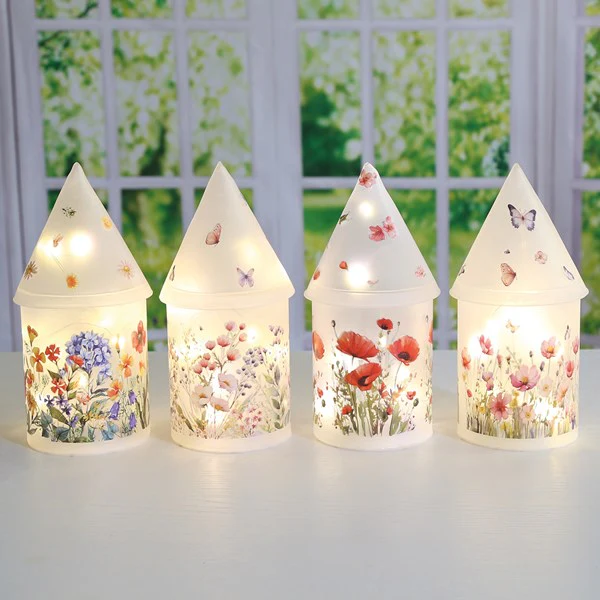 LED Floral House 21cm 4 Assorted - Image 2