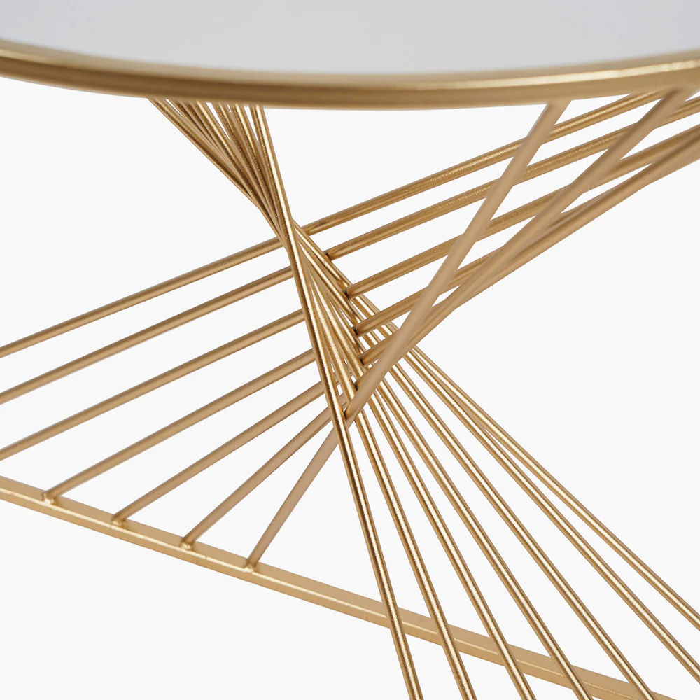 Liberty Glass and Gold Metal Half Moon Console Table - Image 5
