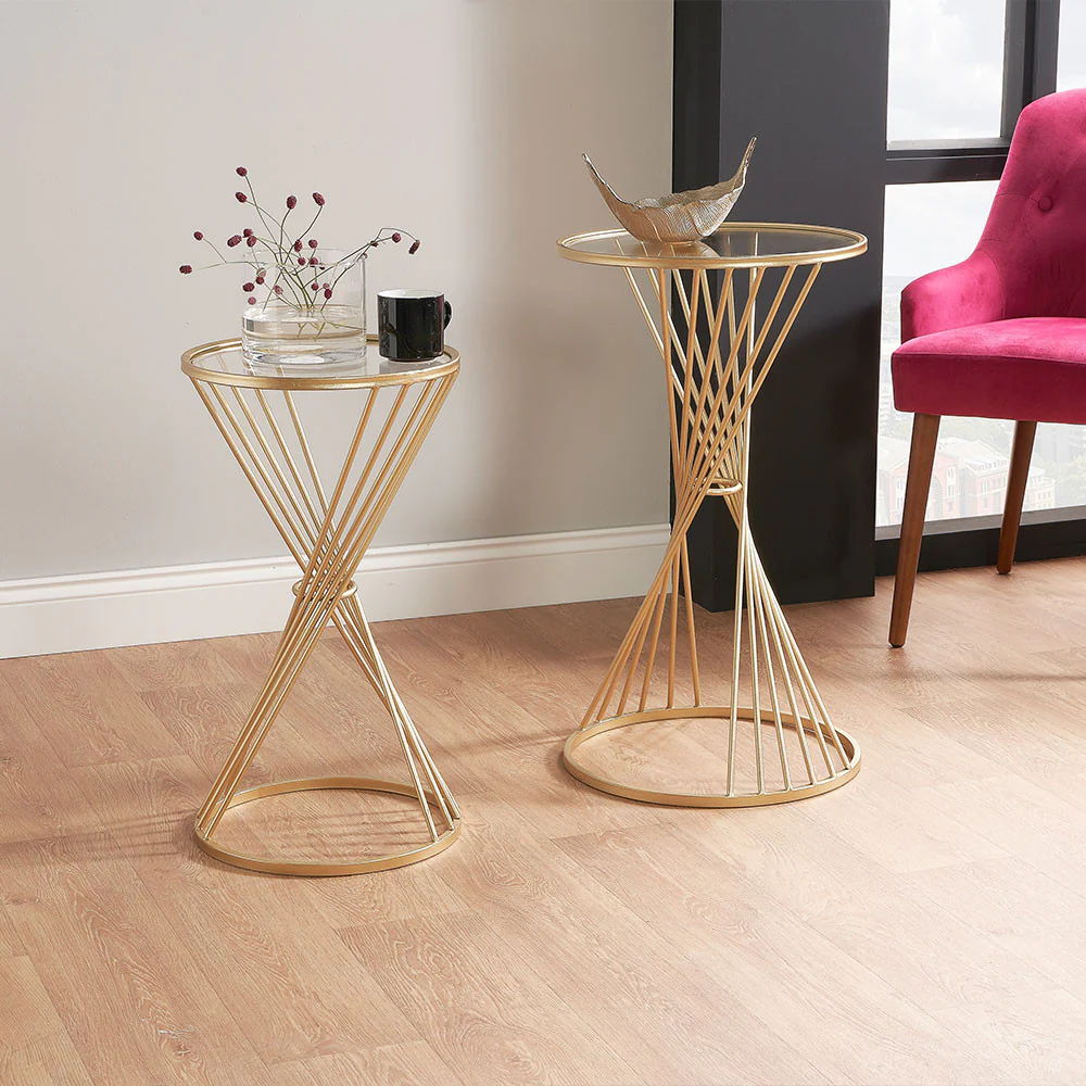 Liberty Glass and Gold Metal Small Side Table - Image 6