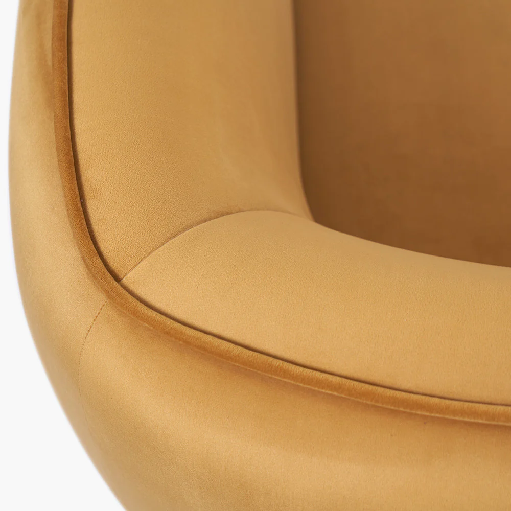 Lucca Gold Velvet and Metal Armchair - Image 6