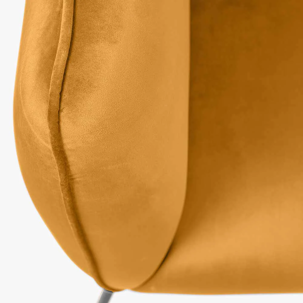 Lucca Gold Velvet and Metal Armchair - Image 7