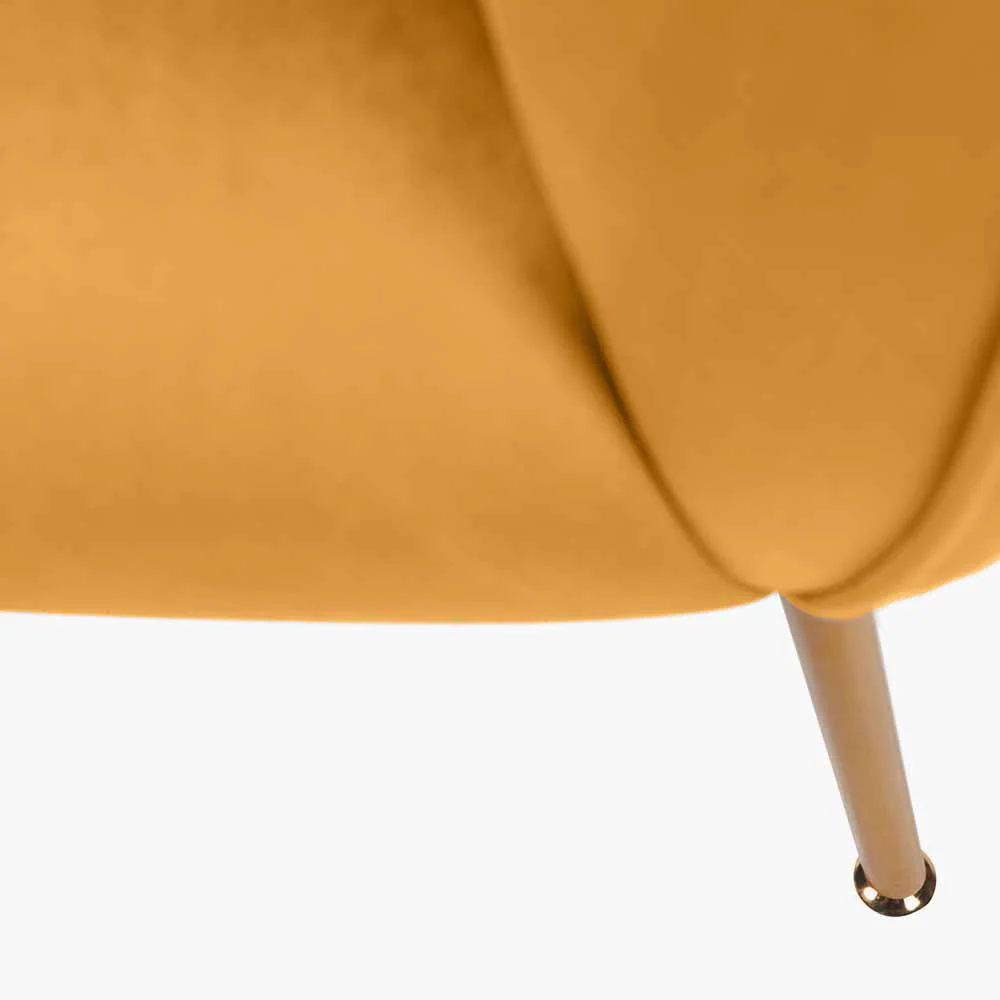 Lucca Gold Velvet and Metal Armchair - Image 8