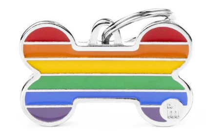 MY FAMILY Rainbow Bone Large ID Tag