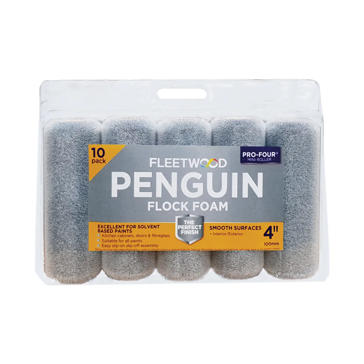 Penguin Flock Sleeve Grey 10Pk 4″
