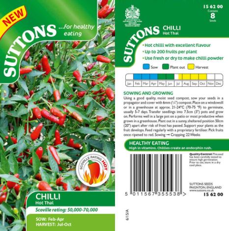 Pepper Chilli 'Hot Thai' - Seeds - Image 2
