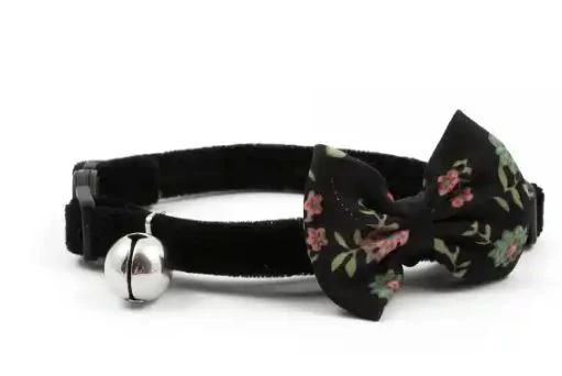 Vintage Bow Cat Collar Black
