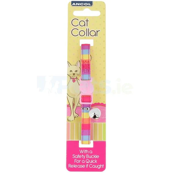 Pink Rainbow Cat Collars 20-30cm - Image 2