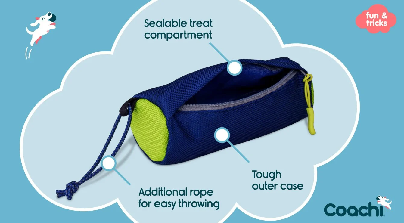 Coachi Fetch & Reward Dog Toy - Navy & Lime - Image 3