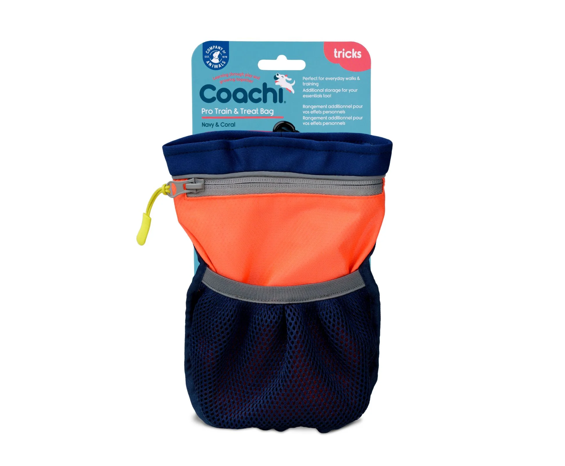 Coachi Pro Train & Treat Bag - Navy & Coral