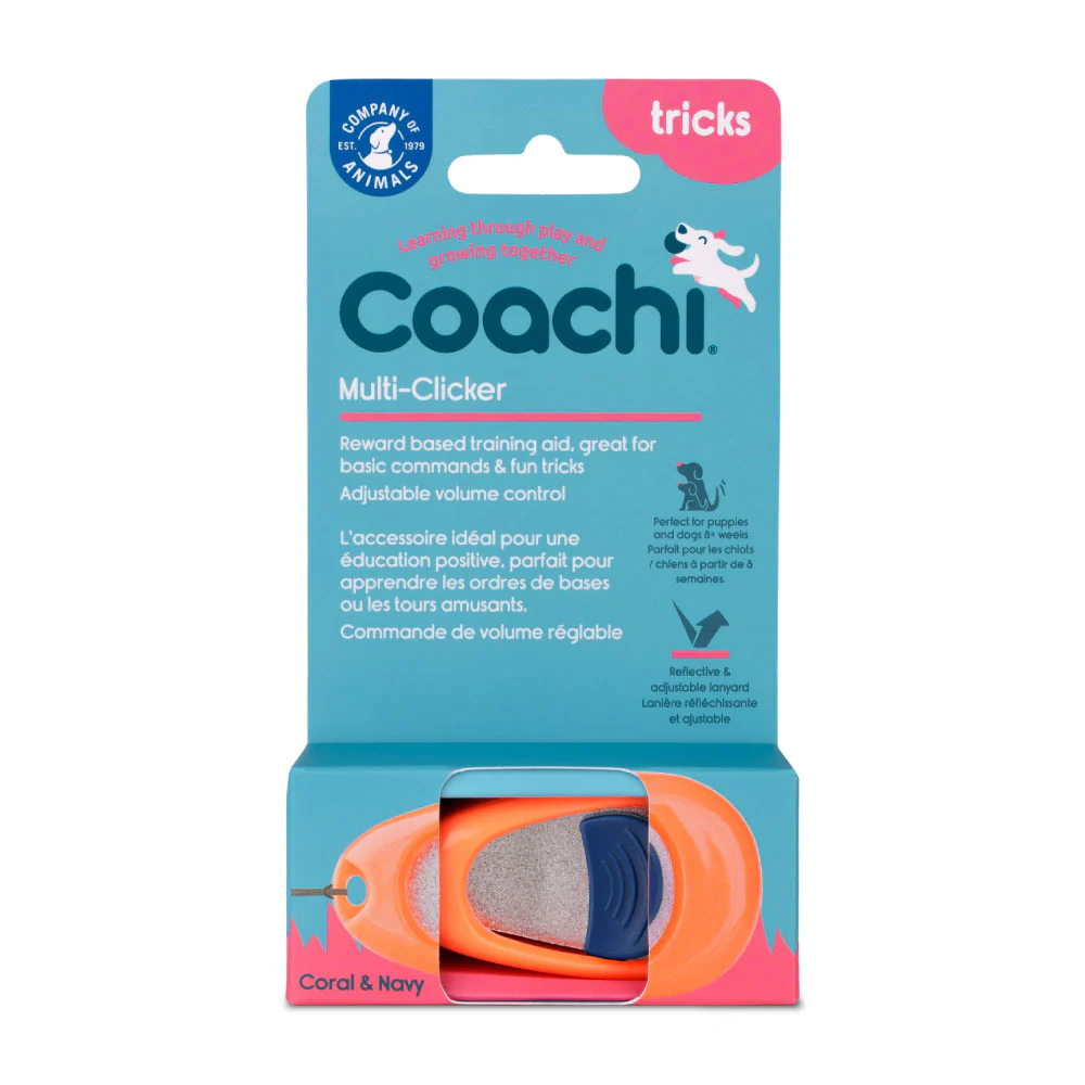 Coachi Multi-clicker Dog Trainer Coral - Navy Button - Image 2