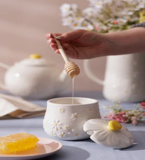 Price & Kensington Daisy Honey Pot and Drizzler - Image 2