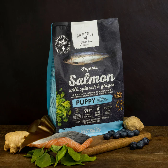 Hypoallergenic Red Mills Go Native Puppy with Organic Salmon, Spinach & Ginger 800g - Image 2