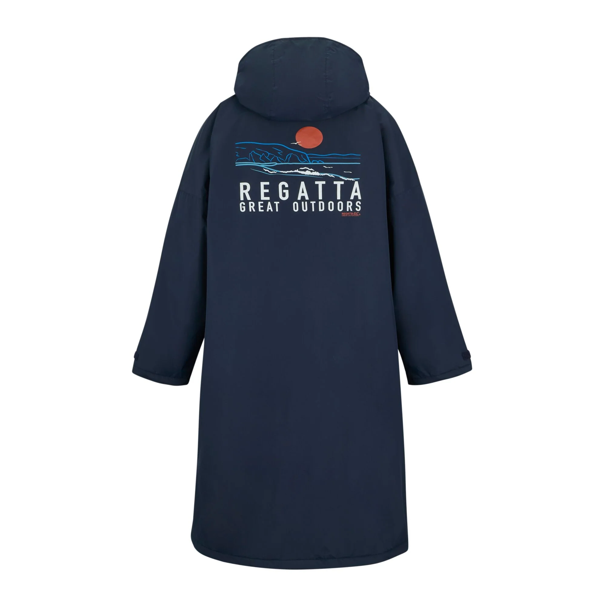 Regatta Adult Waterproof Robe - Navy & Ivy Moss - Image 3