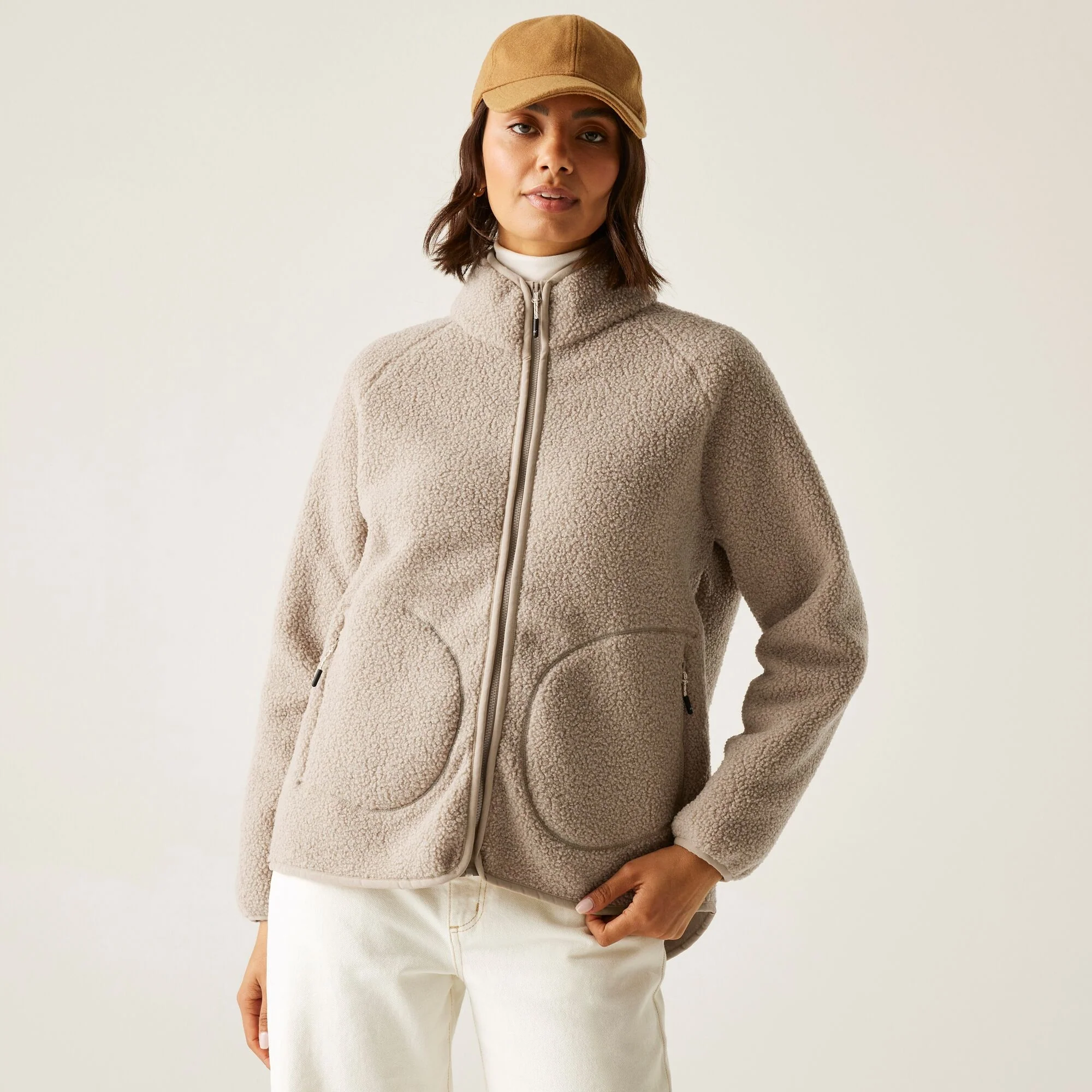 Regatta AW25/26 Women's Frankie Borg Full Zip Fleece | Taupe Beige